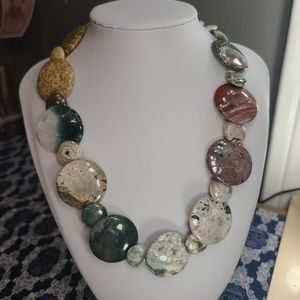 Polished stone necklace